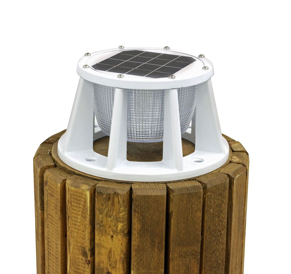 Solar Piling Light White Lake Lite LL-SPL-8-W-WBA