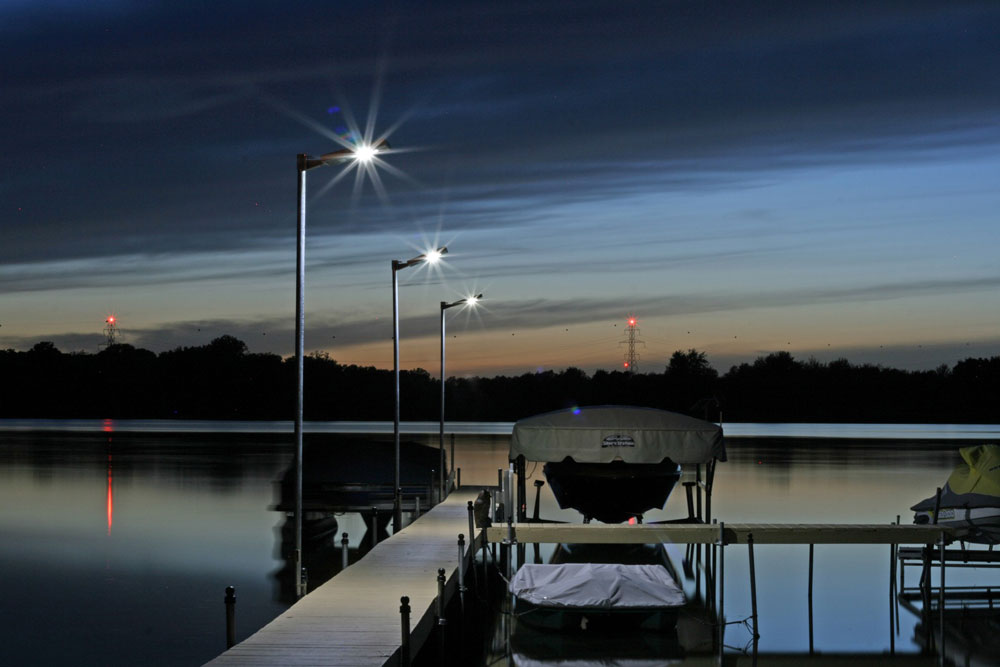 Solar Sky Light Post Light with Motion Sensor Lake Lite LL-SKL-L5-12