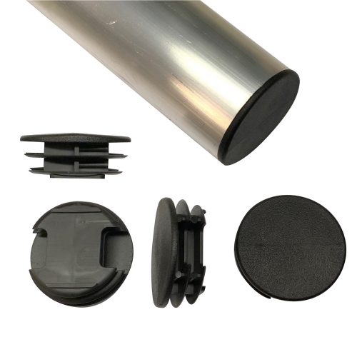 4043-025 2" Round Dock Pole Post Caps Black