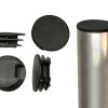 4043-025 2" Round Dock Pole Post Caps Black
